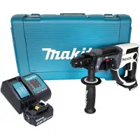 Makita DHR 202 SFW Marteau perforateur sans fil 18 V 20 mm 2,0 J blanc + 1x batterie 3,0 Ah + chargeur + coffret