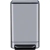 Desq 6053.18 Poubelle à pédale - 40L - avec seau intérieur - inox - anti-odeur - Silent Close - argent