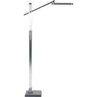 Beliani Lampadaire LED argenté matière synthétique 144 cm dimmer éclairage moderne home office
