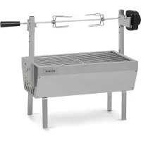 Klarstein Tourne Broche Electrique 2 en 1, Mechoui, Rotisserie et Gril de Barbecue, Broche Cochon de Lait, Tourne Broche Barbecue avec 2 Broches, Rotissoire, Mini Bbq Grill Barbecue Inox sur Roues
