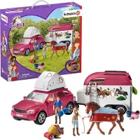 Schleich 42535 Aventure avec voiture et remorque à cheval