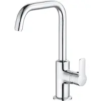 Kludi PURE&EASY Mitigeur monocommandé pour lavabo, hauteur de bec 205mm, pivotant, sans garniture d'écoulement, chrome, 370240565