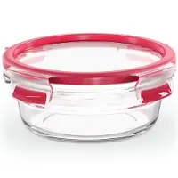 EMSA ClipClose Glass boîte à provisions 600 ml verre rouge