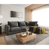 DELIFE Canapé d'angle Isla 330x225 cm Chenille Anthracite méridiènne droite