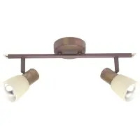 Brilliant Tube spot Luca | spot de plafond rustique | métal/verre | vieux cuivre | orientable | 2x E14 max. 40 W