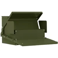 vidaXL Pédiluve pour poules Olive vert 50 x 40 x 29 cm Acier laminé à froid