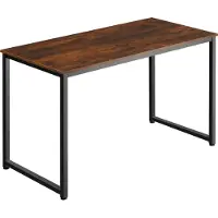 TecTake Table de bureau Flint - Bois foncé industriel, rustique, 120 cm