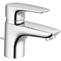 Kludi PURE&SOLID Mitigeur de lavabo, hauteur de bec 60mm, avec garniture d'écoulement en métal, chrome, 343850575