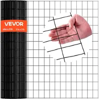 Vevor Grillage Métallique Noir 91 cm x 7,6 m Grillage à Poule Clôture Soudé Maille 5 x 7,5 cm Rouleau de Fil en Fer Galvanisé Revêtement en Vinyle PVC Calibre 16 pour Jardin Cage à Lapins Serpents
