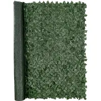 OEM Haie Artificielle 244x183 cm Brise Vue Clôture de Lierre Artificiel Intimité Support en Tissu Maillé et Joint Renforcé Déco Fausses Feuilles pour Jardin