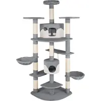 TecTake - Arbre à chat Fippi gris/blanc - 402184 - griffoir pour chat - poteau pour chat