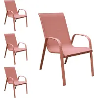 Happy Garden Lot De 4 Chaises Marbella En Textilène Terracotta - Aluminium Terracotta