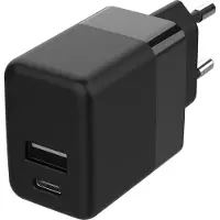 Accezz Wall Charger - Chargeur - Connexion USB-C et USB - Power Delivery - 20 Watt - Black