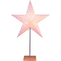 Best Season Lampe sur pied "Star" Matière : métal/bois/papier, env. 67x43cm, Couleur : beige/chêne, 233-05