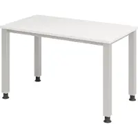 Hjh OFFICE PRO Bureau 4 pieds rond 120x67cm blanc/argenté