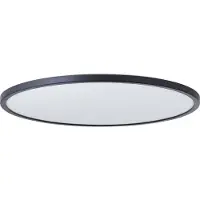 Brilliant Panneau LED noir en saillie BRENNAN | Plafonnier protégé contre les projections d'eau Ø 54 cm avec variateur à 3 niveaux & fonction mémoire | 35 W 4000 lm 4000 K | Plastique