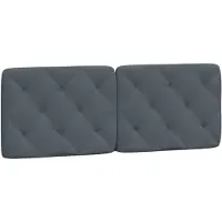 vidaXL Coussin de tête de lit gris foncé 140 cm velours