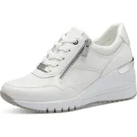 Marco Tozzi Baskets basses argent / blanc