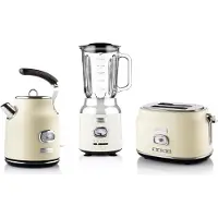 WESTINGHOUSE Retro Frühstücksset, 2-Schlitz Toaster, Wasserkocher, Standmixer