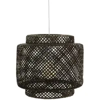 Atmosphera Lampe suspendue LIBY avec abat-jour en bambou, Ø 40 cm