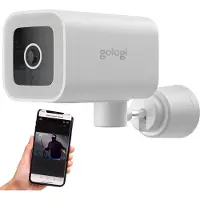 Gologi Premium Outdoor Camera - Caméra extérieure avec vision nocturne - Caméra de sécurité - Caméra de sécurité - 4MP - Caméra IP - Détection de son et de mouvement - Avec câble - Avec Wifi et App -