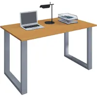 VCM Bureau en bois | H. 76 x W. 80 x D. 50 cm | Table d'ordinateur simple | pieds en métal de haute qualité | Table de travail | Mobilier de bureau - Lona U