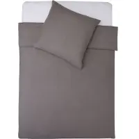 Lumaland Premium Literie Everyday Toute l'année Housse de couette (135x200cm) & taie d'oreiller (80x80cm) avec fermeture éclair YKK - Noir