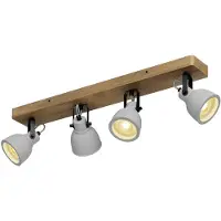 LINDBY - Mirka 4 Plafonnier Grey/Dark Wood