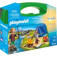 Playmobil 9323 Valise de camping. Sports et action. 2 figurines. Auvent. Canoës et accessoires. 32 pièces. À partir de 4 ans.