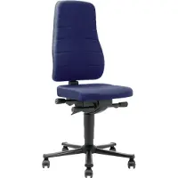 BIMOS Chaise d’atelier pivotante All-In-One Highline rouleaux rembourrage tissu bleu 450-600 mm (45 - 60 cm)