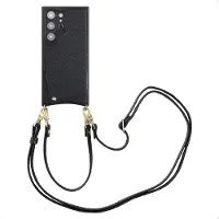 Selencia Coque de télephone Nova avec cordon et porte-cartes pour Samsung Galaxy S24 Ultra - Noir