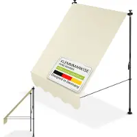 Juskys Pare-soleil - 150 x 120 cm - Déperlant et résistant aux UV - Beige