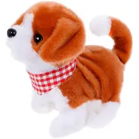 Take Me Home Chien courant blanc/marron avec fonctions, 17 cm