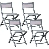 Beliani Lot de 4 chaises de salle à manger gris foncé en plastique pour l'intérieur et l'extérieur empilables sans accoudoirs style minimaliste