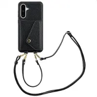 Selencia Coque de télephone Sera avec cordon et porte-cartes enveloppe Samsung Galaxy A36 / A56 - Noir