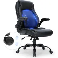 Vevor Chaise de Bureau en Cuir PU Fauteuil de Direction Ergonomique avec Soutien Lombaire Réglable Siège de Bureau Charge Maximale 136 kg Dossier Haut Inclinable Accoudoirs Relevables pour Bureau