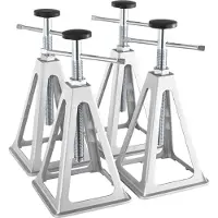 Vevor Lot de 4 Chandelles de Stabilisation pour Caravane Stabilisateur pour Camping-car Charge 2,72 T Chacun Béquille pour Caravane en Aluminium Hauteur Réglable 280-435 mm pour Mise à Niveau Remorque
