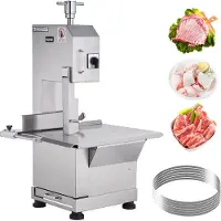 Vevor Scie à Os de Boucher Électrique Commerciale Scie à Ruban pour Os 2200 W 1000 kg/h Scie Électrique pour Viande et Os Congelés Table 470x530 mm Épaisseur de 0-180 mm pour Supermarché Restaurant