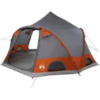 vidaXL Tente dôme pour 4 personnes, gris et orange