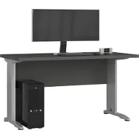 Akord Bureau d'ordinateur gris BM-135 avec pieds en métal - Design scandinave et couleur gris graphite