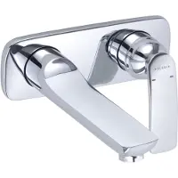 Kludi BALANCE Mitigeur monocommandé mural encastré pour lavabo à deux trous, saillie du bec mural 185mm