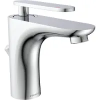Schutte ORCA Robinetterie de lavabo avec tirette, robinet de salle de bains avec garniture d'écoulement, chrome