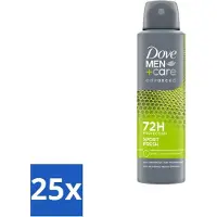 Dove Men+Care Déodorant Spray - Sport Fresh - 150 ml - Pack avantage - 25 pièces