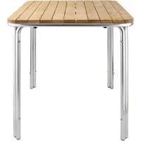 Bolero Table carrée en bois de frêne, 4 pieds, 70 cm