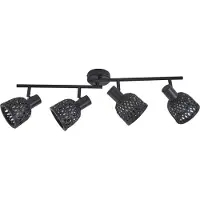 LINDBY Plafonnier , Eskil, dimmable, Noir, Salle à manger, Bambou, Moderne