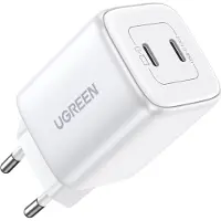 UGREEN Nexode Chargeur 45W, 2X Usb-C, Pd3.0, Qc4.0, Gan (Blanc)