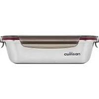 Cuitisan CANDL (Flora) boîte de conservation en acier inoxydable avec couvercle à fermeture par clip, rectangulaire, convient pour le micro-ondes + four, boîte de conservation, EC7-SS07 1100ml