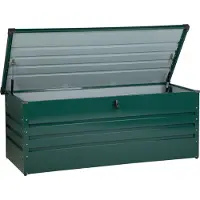 Beliani Coffre De Jardin En Acier Vert 165 X 70 Cm Cebrosa