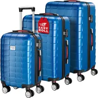 Monzana Lot de 3 valises rigides bleues taille M/L/XL 40L/80L/105L
