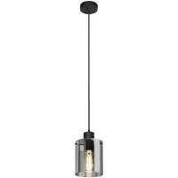 LINDBY Suspension , Kourtney, dimmable, Noir, Salon / séjour, Verre, Moderne